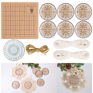 Custom Christmas Tree Deco Handicraft Coaster <strong>Macrame</strong> Hanging <strong>Kit</strong> <strong>for</strong> <strong>Beginner</strong> DIY Circle Board Wooden <strong>Macrame</strong> Ornament Cord Set - Product Image 4