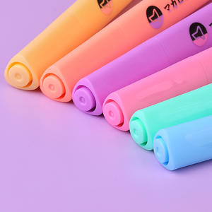 Bonvada – Lot de 6 surligneurs à pointe biseautée, couleurs pastel assorties - Product Image 4