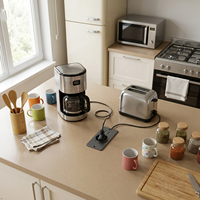 Prise de courant encastrée pour meubles, prise de courant encastrée pour bureau, îlot de cuisine, armoire, avec ports USB