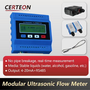 Sensor de flujo modular Clamp‑On para agua fría y caliente DN25‑DN100 RS485 4‑20mA Medidor de flujo ultrasónico - Product Image 3