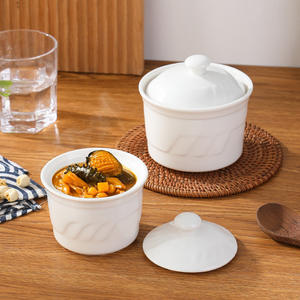 หม้อตุ๋นเซรามิกพร้อมฝาชามซุปไอน้ำถ้วยนึ่งสำหรับห้องครัวบ้านชามอาหารเรียกน้ำย่อยไข่3.5 "X 4.5'' - Product Image 3