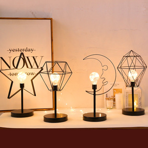 Led shiny classic modern wrought iron frame USB Table lamp decoration - Product Image 3