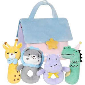 Soffice bambino sonaglio peluche animali di pezza sonaglio Set doccia per i neonati che giocano doccia sonaglio peluche - Product Image 4