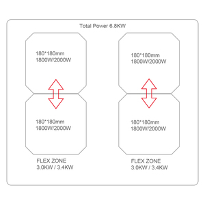 Estufa de inducción 23,22 "Puente eléctrico integrado de zona flexible y estufa negra de 4 elementos en <span class=keywords><strong>total</strong></span> - Product Image 3