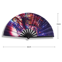 Éventail pliant à baleines en plastique et tissu Oxford, décoratif artistique, grande taille, pour cosplay, fêtes, usage quotidien, cadeau d'affaires, décoration intérieure