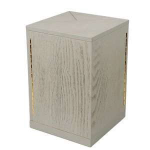 Boîte à vin rectangulaire en bois haut de gamme, faite à la main, recyclable, avec ouverture latérale, double porte, miroir intégré, gravure laser personnalisée - Product Image 4