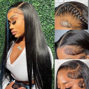 Perruque en dentelle HD 13x6, cheveux indiens vierges, densité 200%, perruques en dentelle frontale, cheveux humains, cuticules alignées, perruques pour femmes noires - Product Image 1