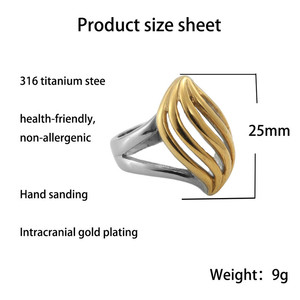 Anillo Hueco de Acero de Titanio Estilo Europeo Americano, Diseño Geométrico Retro Punk de Dos Tonos, Joyería Unisex para Fiesta 290119 - Product Image 2