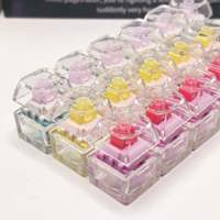 Porte-clés lumineux créatif en plastique, style clavier mécanique, transparent, anti-stress, jouet de décompression pour travailleurs