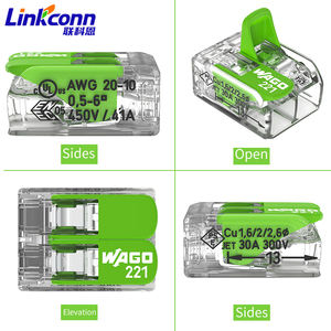 Borniers WAGO 221-622/623/625 Série Verte à 2 Trous, Écologiques, pour Connexion de Fils 20-10 AWG, Connecteurs de Raccordement - Product Image 6