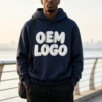 Hoodie Sweatshirt Unisex Warna Solid Oversized Loose Fit Kasual Serbaguna Hoodie Pasangan Katun Cetak Puff Cetak Busa