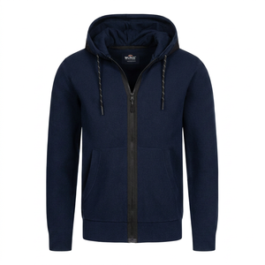 Sweat à capuche zippé pour homme, style streetwear, doublure polaire respirante, délavage acide, coupe oversize, mode décontractée, durable, OEM ODM - Product Image 1