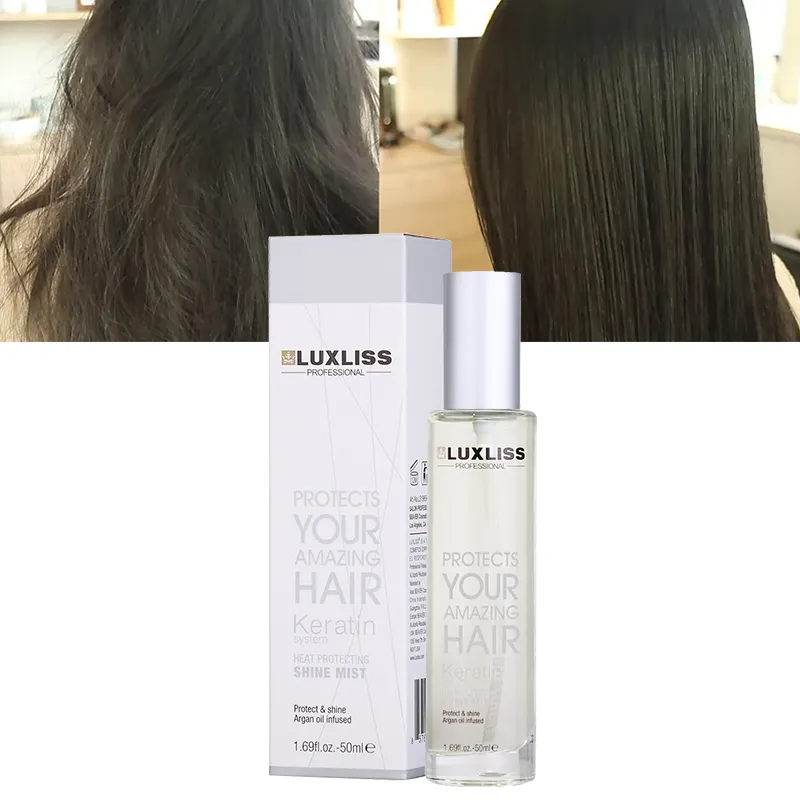 LUXLISS Keratin Heat Protecting Shine Mist Keratin Argan Oil Keratin Protein Treatment Replenish Hair Serum Oil