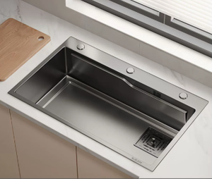 Évier de cuisine rectangulaire à trois trous en acier inoxydable à montage sous plan avec finition électrolytique facile à nettoyer - Product Image 5