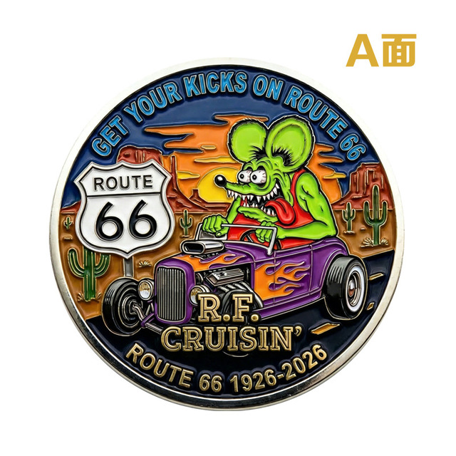 Custom Cartoon Mouse Motorcycle 100th Anniversary Challenge Coin Soft Hard Enamel Pin Lapel Pin BadgePin Metal Custom Logo Badge