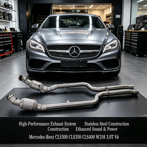 Collecteur d'échappement (Downpipe) pour Mercedes-Benz CLS300 CLS350 CLS400 W218 3.0T V6 en acier inoxydable SS304 avec isolation thermique – Amélioration de la puissance - Product Image 1