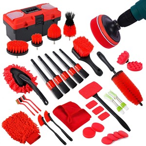 Juego de cepillos para detallado de coches, cepillos de limpieza para taladro automático, almohadillas de esponja para pulir, herramientas de limpieza para lavado interior y exterior - Product Image 1