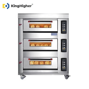 Four à gaz commercial à 3 étages, 6 plateaux, équipement de boulangerie, acier inoxydable, machine à cuire le pain, les gâteaux et les pizzas, contrôle numérique - Product Image 2