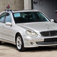 Coque de rétroviseur arrière motif fibre de carbone, style cornes de démon, pour Mercedes-Benz W203 Classe C 2001-2007