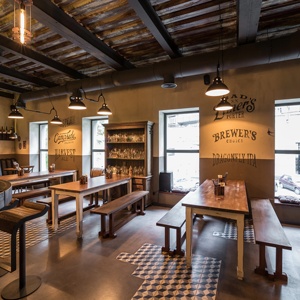 Industrial Rustic Pub <b>Bar</b> Restaurant Interior Design Fitout Custom Solid Wood <b>Bar</b> Counter <b>Stool</b> Booth Shopfitting - Product Image 5