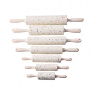 Kitchen Pastry Tools Custom Logo <b>Plastic</b> Handle Non Stick Silicone Colored Cookie Kids Mini Rolling Pin for Dough Flour Dumpling - Product Image 3