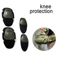 Ensemble de quatre protections tactiques en cuir pour les genoux et les coudes avec détection d'aiguilles pour le ski, l'équitation, l'entraînement CS, les forces spéciales G3