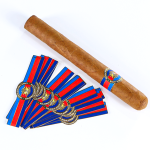 Custom Private Brand <b>Logo</b> Waterproof Cigar Ring Printing Cigarette Gold Foil Embossed <b>Stickers</b> Cigar Label Band - Product Image 2