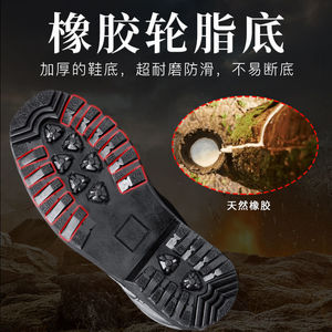 Winter <b>Men's</b> Non Slip Snow Boots Thick Warm Wool Lined Mid <b>Heel</b> Front Lace Solid Color Adult Outdoor Wear - Product Image 4