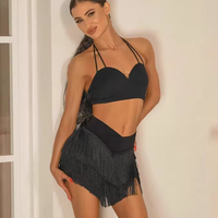 2025 nouvelle jupe de danse latine populaire sans manches Jazz Rumba Chacha taille serrée Tango Salsa danse Costume jupe pour les femmes