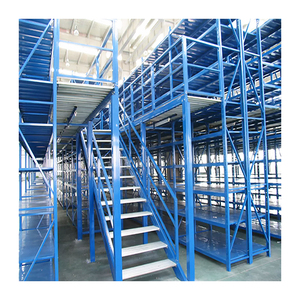 מערכות מדפים תעשייתיות מפלדה כבדה מדגם HUAWU Hw-mf54, פלטפורמות רצפת ביניים דו-קומתית עם הגנה מפני קורוזיה. - Product Image 5