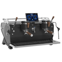 Máquina de Espresso Profesional de Grado Comercial con Doble Grupo, Caldera Doble, Presión de 9 Bares y Funciones Programables