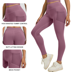 Leggings Deportivos de Fitness sin Costuras con Doble Bolsillo de Tallas Europeas, Pantalones de <span class=keywords><strong>Yoga</strong></span> Ajustados Elásticos de Talla Grande y Cintura Alta <span class=keywords><strong>para</strong></span> Mujer - Product Image 4