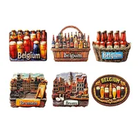 Europe Belgique Aimants de réfrigérateur 3D en résine Souvenir touristique Autocollant de réfrigérateur Articles de décoration Cadeaux artisanaux