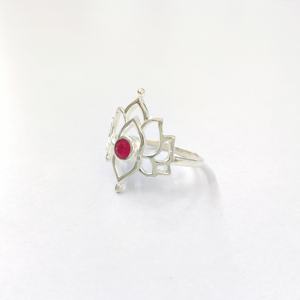 Bague en agate rubis, argent sterling 925, bague en pierres précieuses, bague en agate rubis réglable, collection artisanale, bagues fines, bijoux en argent, prix de gros - Product Image 3