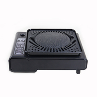 Réchaud de camping portable au gaz butane, barbecue carré, poêle antiadhésive, ensemble de cuisson en métal, étui de transport coupe-vent, cuisine extérieure, pique-nique