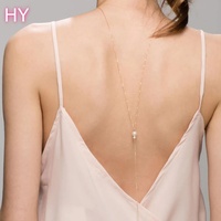 Chaîne de corps de mariée en zircon, bijou de mode de luxe léger, chaîne de dos tendance, vente chaude HY