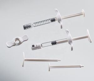 Jeringa de inyección de vidrio cosmético Luer Lock larga precargada de 1mL con topes y émbolo - Product Image 4