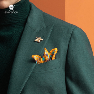 <span class=keywords><strong>Blazer</strong></span> Doppiopetto <span class=keywords><strong>Verde</strong></span> Foresta da <span class=keywords><strong>Uomo</strong></span> Everance in Misto Lana Premium con Revers a Punta per Ufficio ed Eventi - Product Image 5