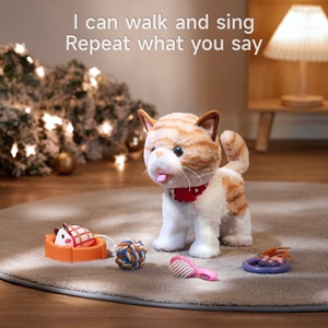 Tumama Kids Electric Pet <strong>Doll</strong> Toys 3 Years Old Baby Plush <strong>Walking</strong> Toys Battery Powered Musical Stuffed Kitty Cat Toys for Child
