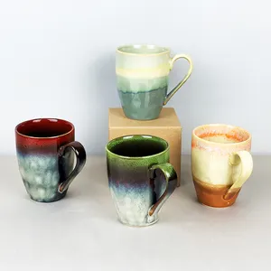 Fancy Reactive Glaze Hot Sale Gift Item Porcelain Water Milk Tea Cup Set Modern Custom Ceramic Coffee Mug