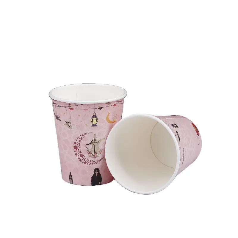 Disposable single wall paper cup simple design thickened paper packaging 8Boz /250ml