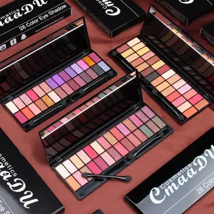 Palet Eyeshadow 28 warna, palet Makeup Eyeshadow tahan air Matte, warna sangat berpigmen dapat dicampur