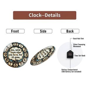 Horloge <span class=keywords><strong>murale</strong></span> en verre 30x30cm pour un objectif d'épargne avec tirelire personnalisée - Product Image 6