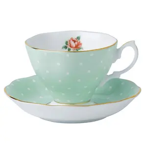Hot Sale Formal Vintage Teacup and Saucer Set Elegant Coffee Cup with Saucer