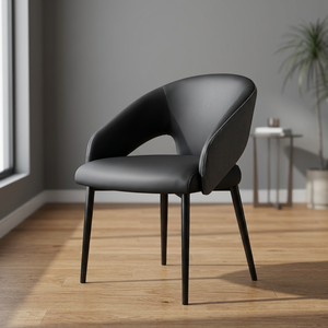 Silla Moderna de Piel Sintética para Sala de Estar, Respaldo Sólido, Diseño Ergonómico, Estilo Contemporáneo, Muebles para el Hogar - Product Image 2