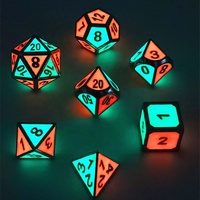 Dés en métal D20 en alliage de zinc, rouge et vert luminescents, dés polyédriques pour Donjons et Dragons, RPG, DND, dés personnalisés