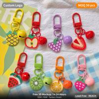 5/10 stuks Fruit Sleutelhanger Hanger Rugzak Decoratie Telefoonketting Sleutelgesp Diy Sieraden Maken Sleutelhanger Tas Accessoires Leuke sluiting
