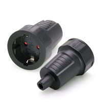 2 prises mâles Schuko 250V 16A, prise de courant électrique, norme européenne