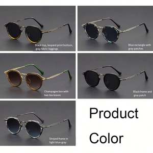 Lunettes de soleil rondes en métal vintage 2025 pour hommes, monture petite, style punk, protection UV400, avec logo personnalisé, idéales pour la conduite - Product Image 6