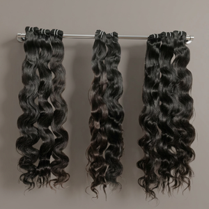 100% extensiones de cabello Remy negro natural virgen Bodywave templo indio venta al por mayor paquetes profundos sueltos - Product Image 1